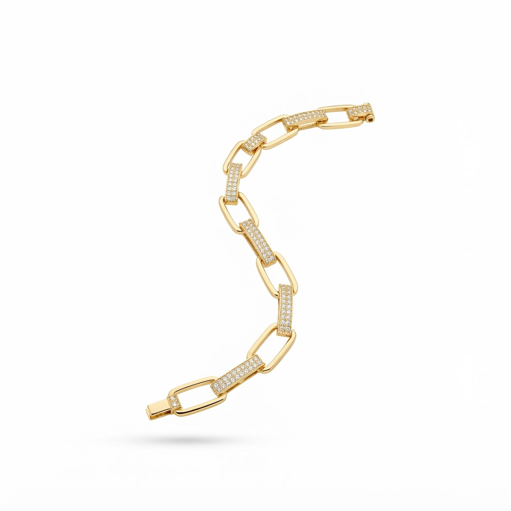 14K Oval Taşlı Bileklik