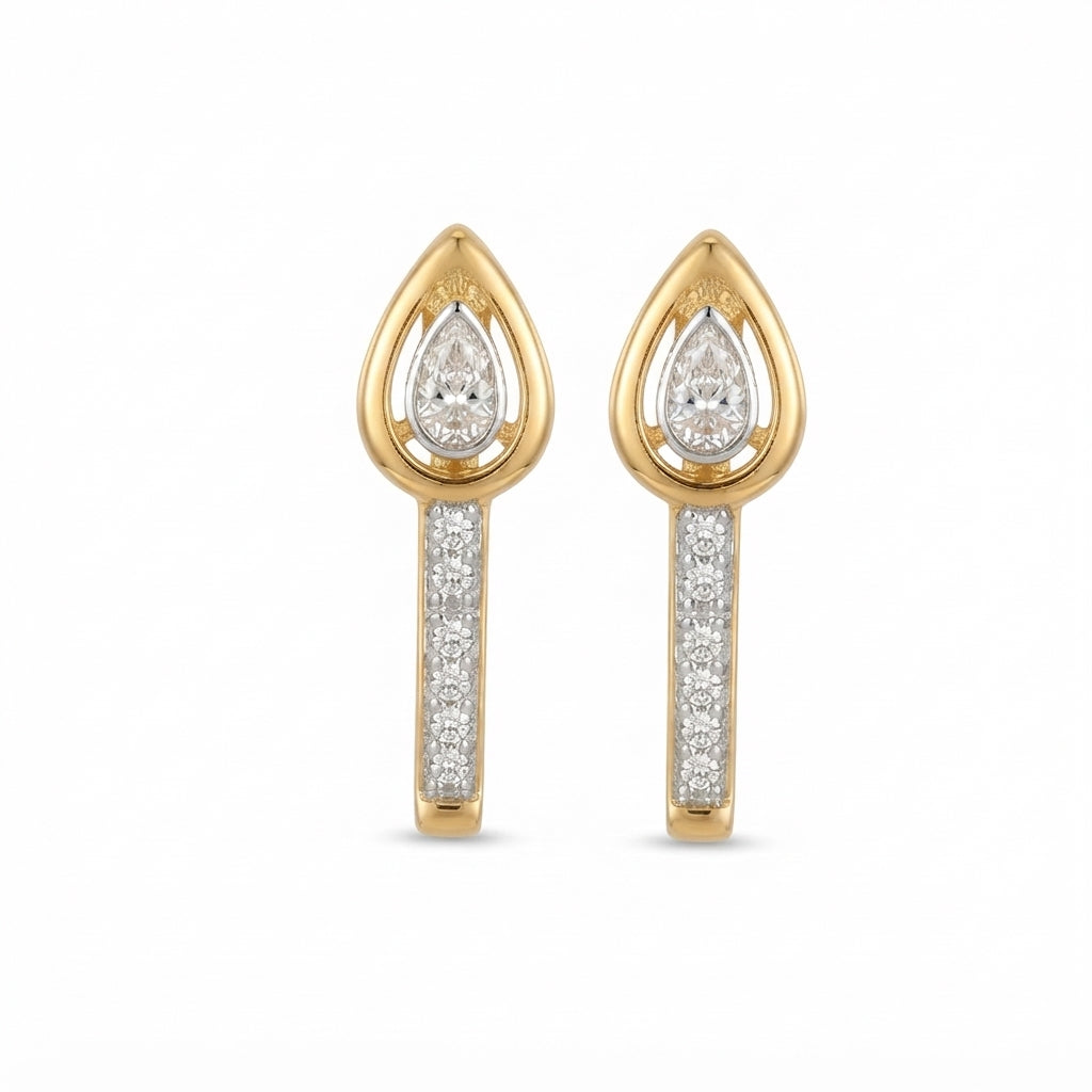 14K MG Tasarım Çivi Küpe