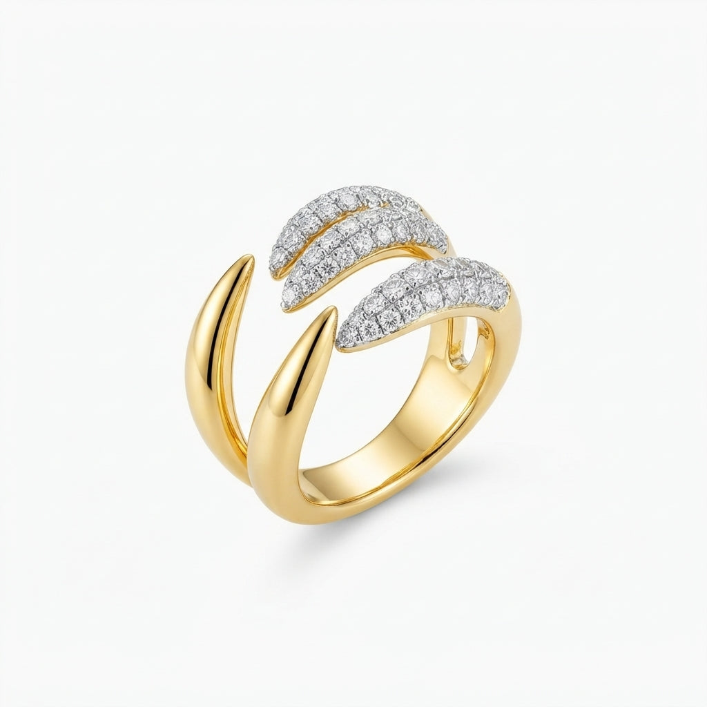 14K Mixed Tırnak Yüzük
