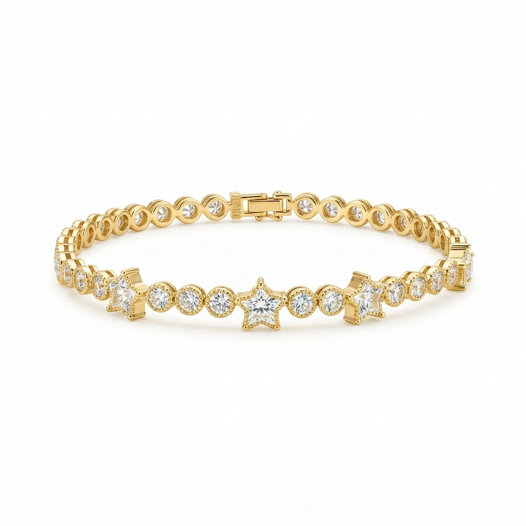14K Taşlı Star Bileklik