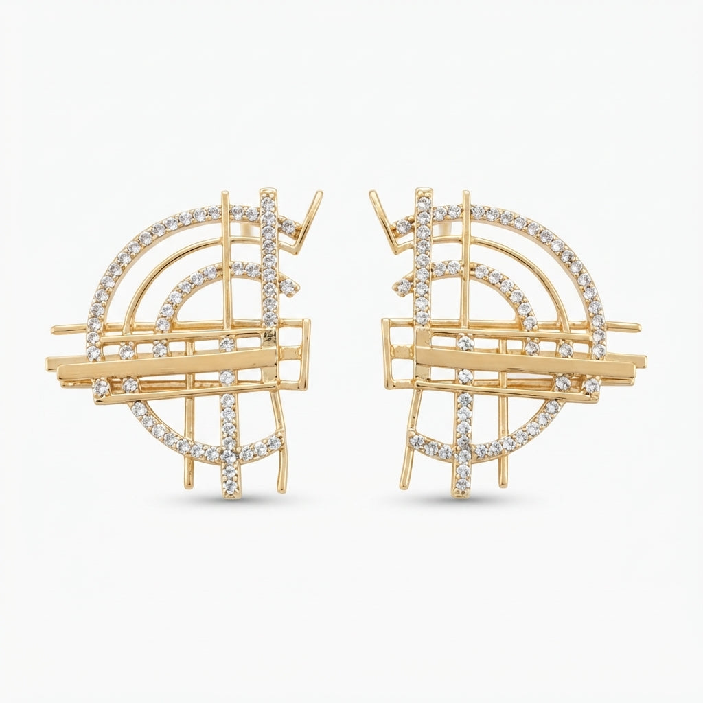 14K Zirkon Taşlı Series Küpe