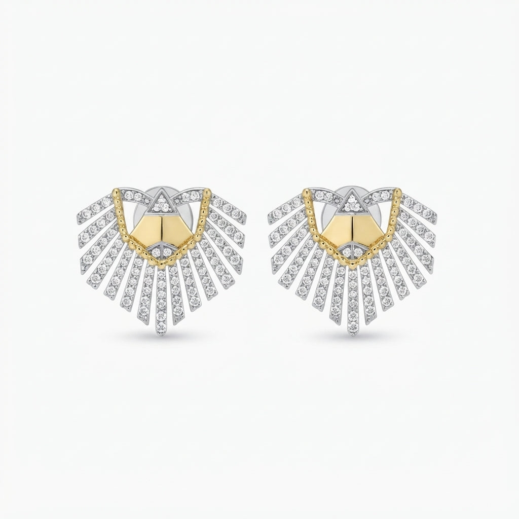 14K Zirkon Taşlı Ancestral Küpe