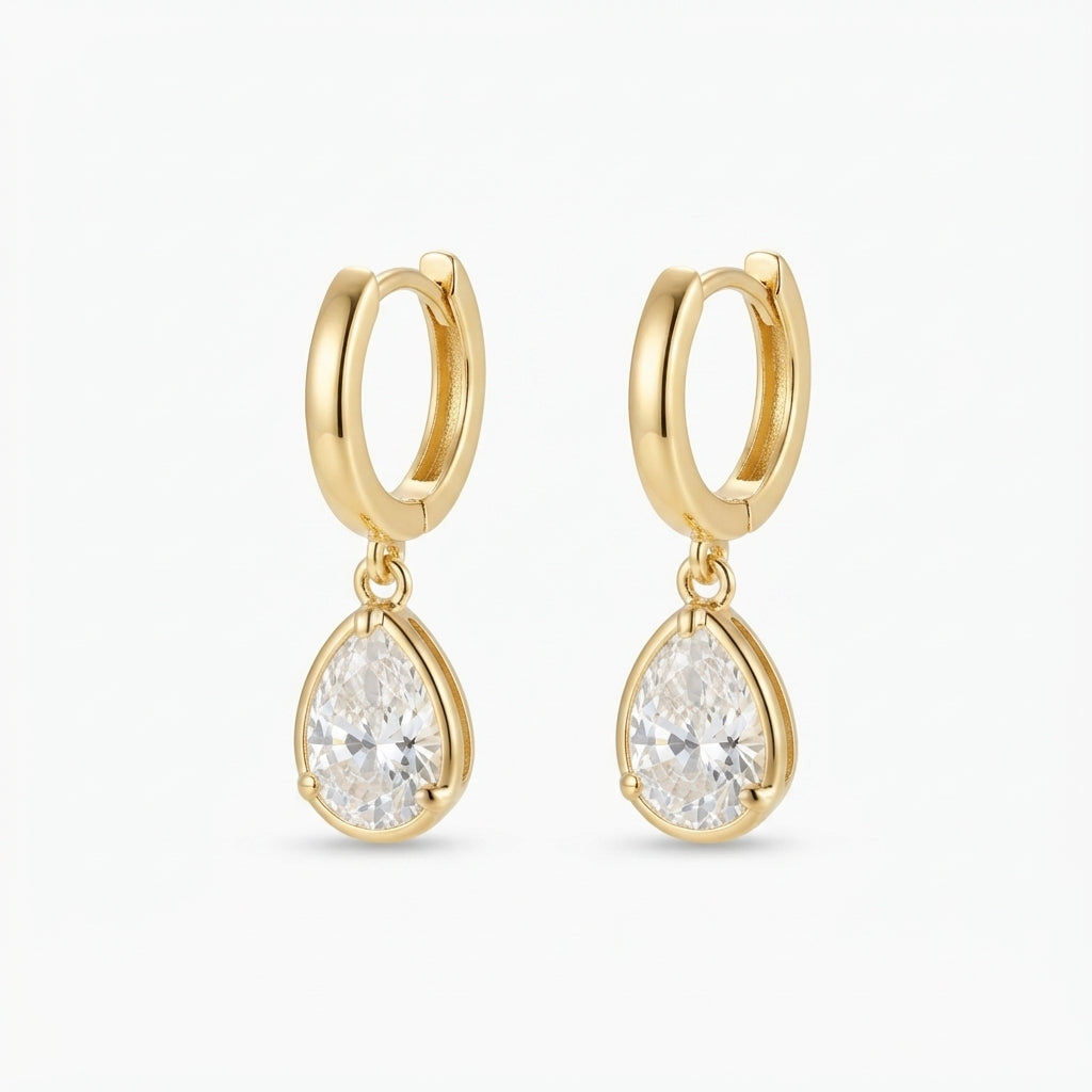 14K Altın Hailey Bieber Damla Küpe