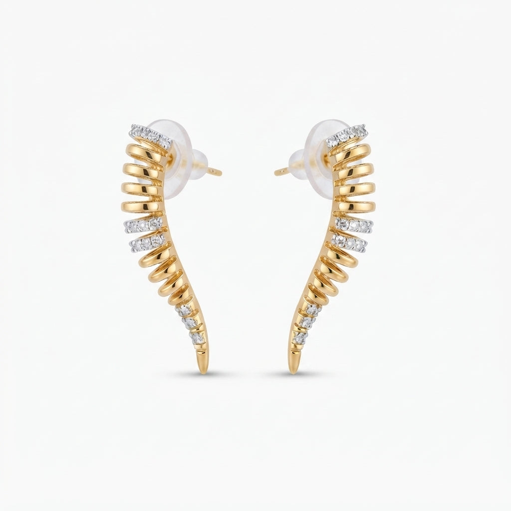 14K Zirkon Taşlı Sprinter Küpe