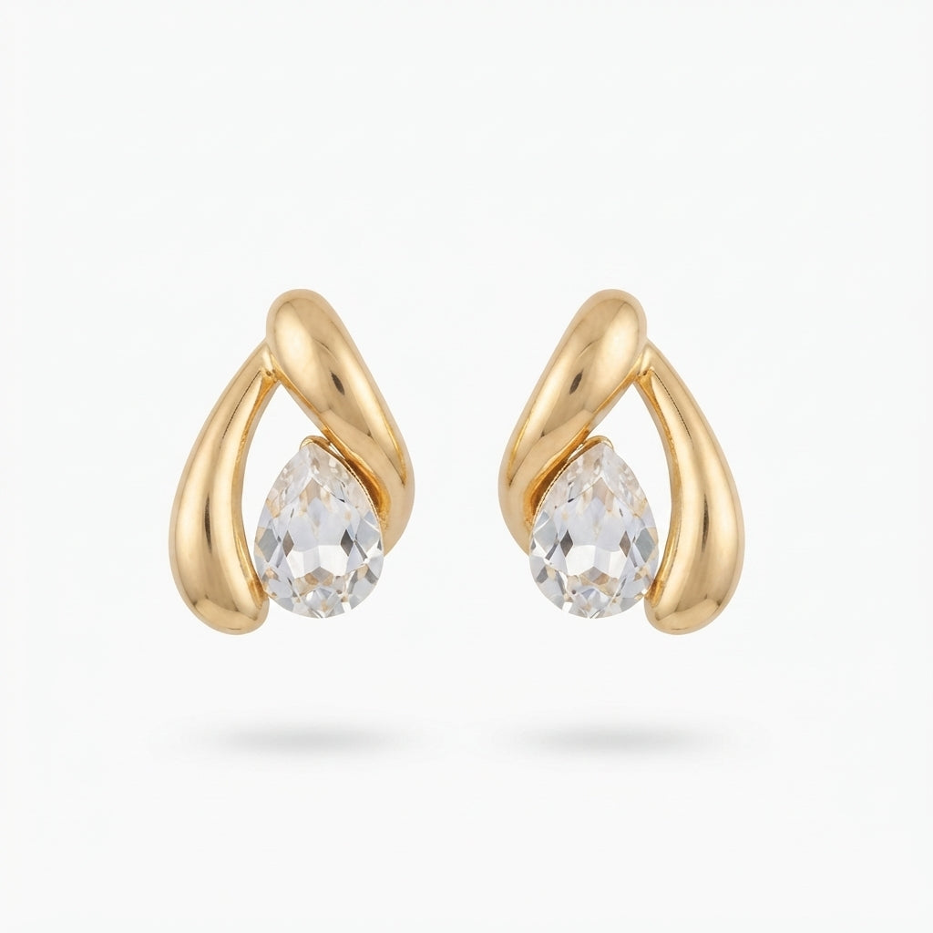 14K Tek Taş Küpe